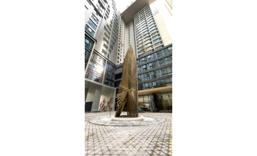 Những chiếc lá inox 304 cao 17m tại dự án Heritage West lake Tây Hồ Hà Nội